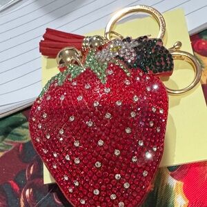 Strawberry Rhinestone Keychain